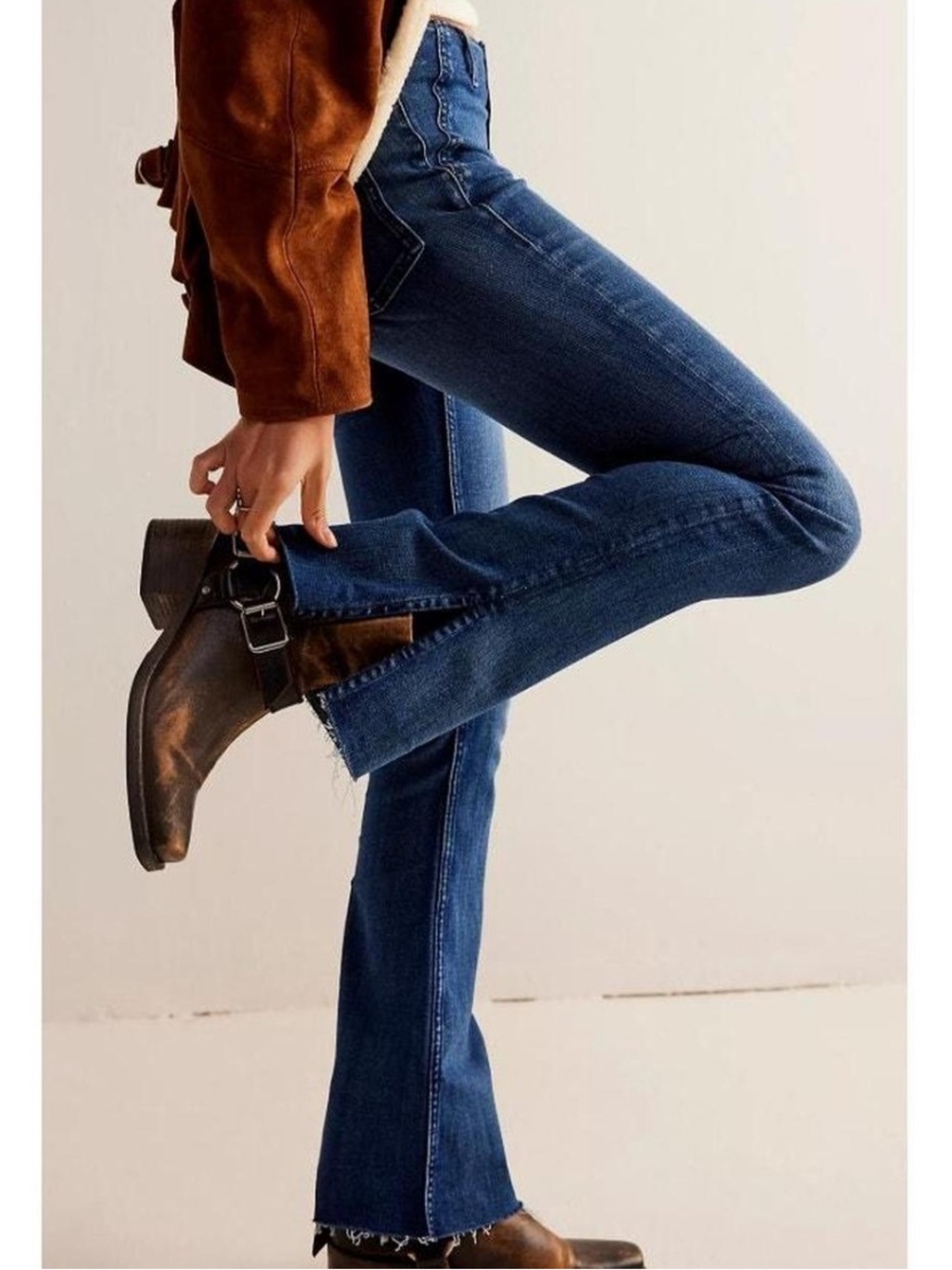 Free People We The Free Level Up Slit Slim Flare Jeans
